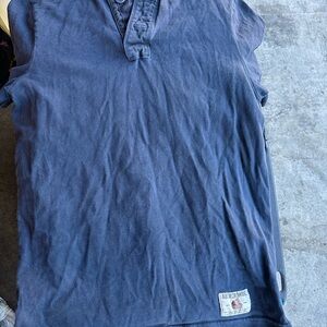 Abercrombie & Fitch Dark Blue Short-Sleeve Henley Polo